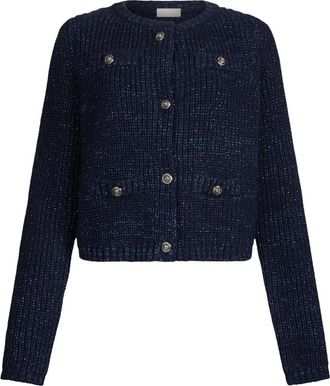 Liu Jo Cardigan van wol- en alpacamix - Dames - Vesten - Blauw - L - Wol - Truien & Vesten