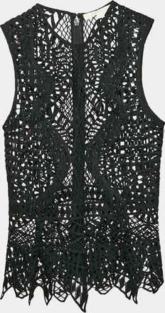 Jonathan Simkhai Jonathan Simkhai Black Lace Trimmed Sleeveless Top
