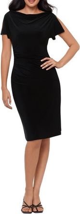 Miraclesuit Zari Draped Boat Neck Split Sleeve Stretch Jersey Dress in Black at Nordstrom, Size X-Large