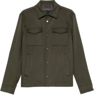 Herno Buitenlaag - Heren - Casual Overhemden - Groen - L - Overhemden