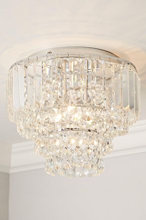 BHS Paladina Small Flush Ceiling Light in Silver