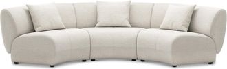 Castlery Auburn Armless Curve Sofa Customized, Performance Linen Weave, Sand, Spill Resistant, Modular for Sofas, Grey, Castlery