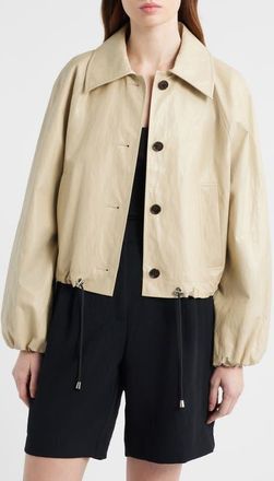 Rails North Drawstring Hem Faux Leather Jacket in Dune at Nordstrom, Size Xx-Large