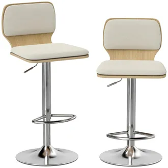 HOMCOM Taburetes de bar 41x47.5x102 cm beige