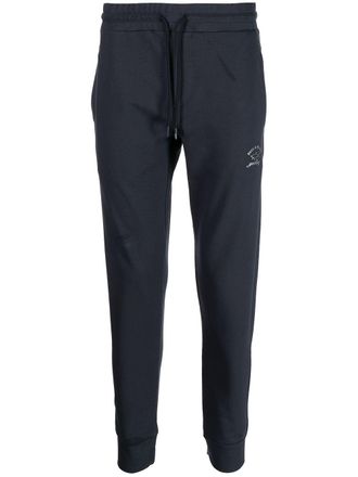 Paul & Shark logo-print tapered track trousers - Blue