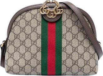 Gucci Pre-owned Ophidia Crossbody Bag - Dames - Vintage Schoudertas - Beige - ONE Size - Leer - Vintage