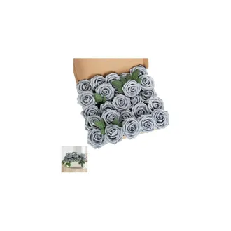 OEM Rosas Artificiales De Espuma, 25 Tallos Por Paquete. Rosas Artificiales Realistas Con Tallos Y Hojas, Ideales Para La Decoraci&oacute;n Del Hogar, Fiestas, C