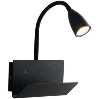 Fan Europe Fan Europe Gulp - Estante De L&aacute;mpara De Pared Usb De Lectura De Brazo Flexible, Negro, Gu10