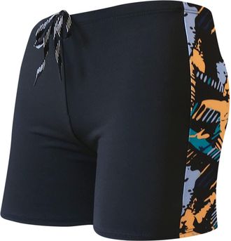 Generic Sport Mens Swim Shorts Black Swimming Trunks Boxer Summer Beach Board Shorts Elastic with Mesh Liner Swimwear Boxers Underwear Drawstring Quick Dry Aq