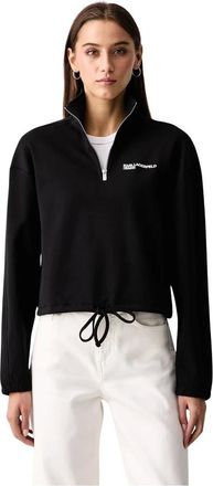 Karl Lagerfeld Sudadera con media cremallera - Sweatshirts & Hoodies - Mujer - Negro - XS