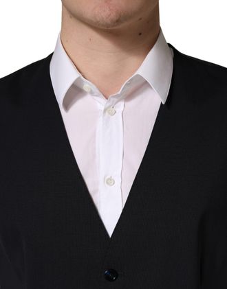 Dolce & Gabbana Wool Single Breasted Vest - Black