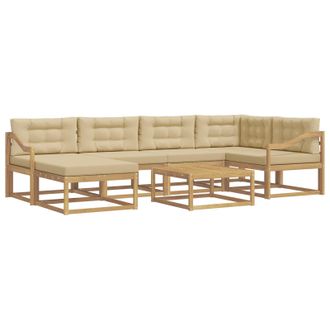 vidaXL Conjunto De Sof&aacute;s De Exterior 7 Pcs Y Beige Vidaxl