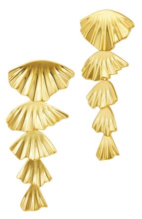 Savvy Cie Jewels 5 TIER FOLDED FAN DROP EARRINGS