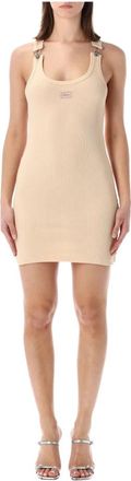 Jean Paul Gaultier Cotton Rib Short Dress - Dames - Korte kleedjes - Beige - M - Katoen - Kleedjes