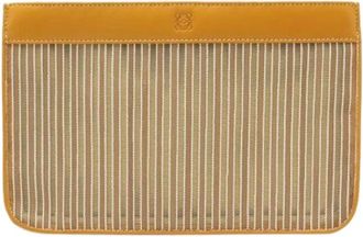 Loewe Pre-owned Anagram Mesh Leather Pouch - Dames - Vintage Clutch - Geel - ONE Size - Leer - Vintage