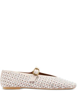 Kurt Geiger Mayfair embellished buckle ballet flat - Roze