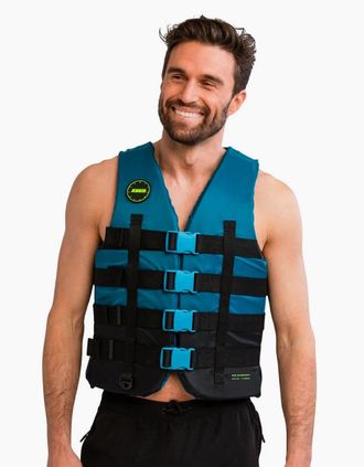 Jobe Mens Jobe 4 Buckle Vest Life Vest - Blue/Green - Size: 38/Regular
