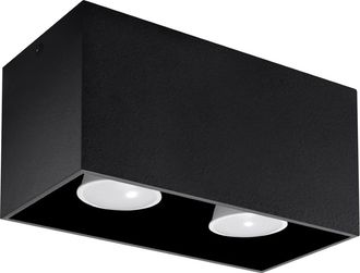 Sollux Lighting Design Deckenlampe Quad 2-Flammig (verbunden), Schwarz