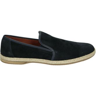 Greve Schoenen, Heren, Blauw, 44 EU, Leer, Blauwe Instappers met Rubberen Zool