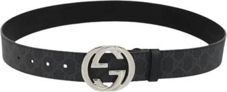 Gucci Pre-owned Vintage Canvas Belt - Dames - Vintage Accessoires - Zwart - ONE Size - Leer - Vintage