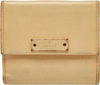 Gucci Tweedehands leren portemonnees - Dames - Vintage Accessoires - Beige - ONE Size - Vintage