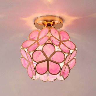 OEM L&aacute;mpara De Techo Moderna De Cristal E27 Para Dormitorio, Sala De Estar Y Pasillo, Color Rosa, 1 Unidad