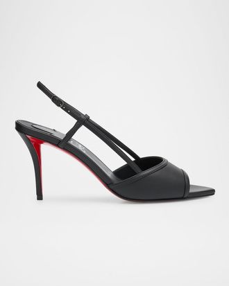 Christian Louboutin 80mm Miss Z Leather Slingback Sandals