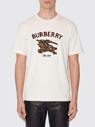 Burberry T-shirt girocollo in cotone con logo EKD a contrasto