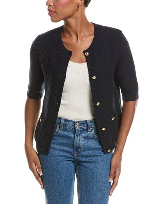 Autumn Cashmere Button Front Elbow Sleeve Jacket