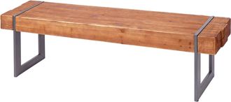 Hhg Hhg - Banco 895, Banco Para Comedor, Madera De Abeto Maciza R&uacute;stica Certificada Mvg, Marr&oacute;n 160cm