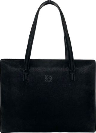 Loewe Black Suede Handbag Tote Bag (Pre-Owned)