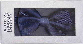 Armani Mens ARMANI COLLEZIONI Mens Silk Bow Tie Self Tied Plain Formal Wedding Made I Italy - Blue - Size: UNI