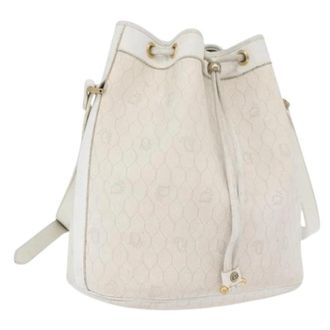 Dior Pre-owned Bucket Bags, female, White, Size: ONE SIZE Pre-owned Vintage Honeycomb Canvas Shoulder Bag