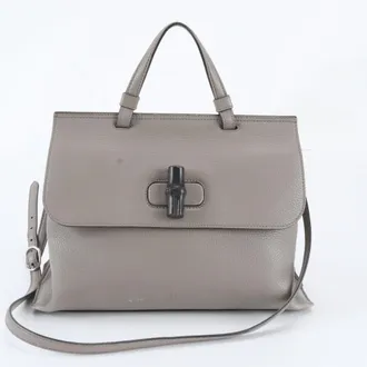 Gucci Brown Leather Shoulder Bag Tote Bag (Pre-Owned)