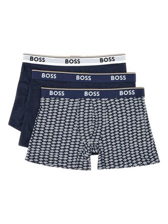 BOSS logo-waistband briefs (pack of three) - Blue