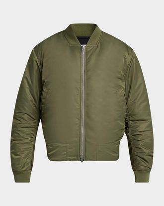 Bottega Veneta Men & apos;s Intrecciato-Patch Nylon Bomber Jacket