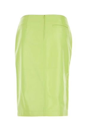 Bottega Veneta Womens Fluo Yellow Shearling Skirt Fennel Exterior: Gonne