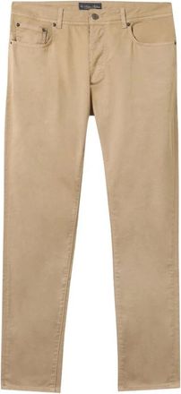Brooks Brothers Stretchkatoen 5-pocket broek - Heren - Slim Fit Broeken - Beige - W44 - Katoen - Broeken