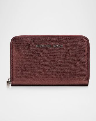 Michael Kors Jet Set Small Metallic Faux Leather Wallet