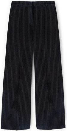 Motivi Pinstripe Palazzo Jeans - Dames - Wijde Broeken - Blauw - XL - Katoen - Broeken