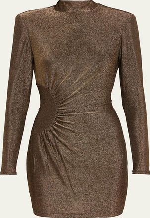 Ramy Brook Amarylis Metallic Long-Sleeve Mini Dress