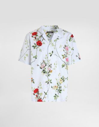 Dolce & Gabbana Rose-print Poplin Hawaii Shirt - Man Shirts 37