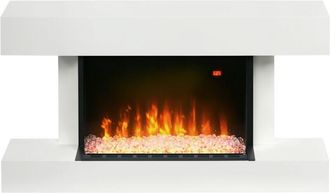 HOMCOM Homcom Chimenea El&eacute;ctrica 1000w/2000w Con Temperatura Ajustable Bajo Consumo Silencioso Temporizador Y Control Remoto Para Sala 15-25 M&sup2; 98x27x54,5 Cm