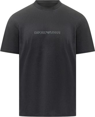 Emporio Armani T-shirt Essential Slim Fit in Pima Cotton Jersey - Heren - T-shirts - Blauw - L - Katoen - Tops