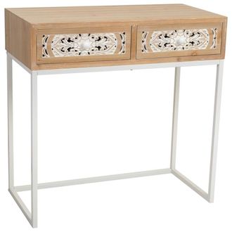 Wanderlust Deco Recibidor de madera marr&oacute;n 80x42x79