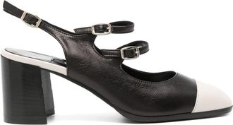 Carel 60mm Papaya slingback pumps - women - Leather/Calf Leather/Rubber/Calf Leather - 41 - Black