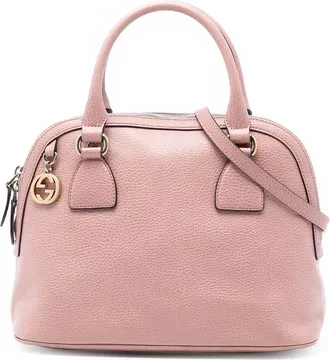 Gucci Pre-owned Gucci Small Dollar Calfskin GG Charm Dome Satchel Ladies 449662 213317