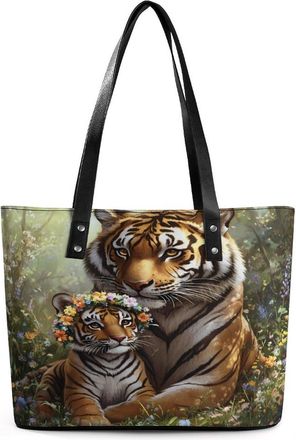 Generic Tiger Tote Bags for Women Cute Shoulder Purses Handbags