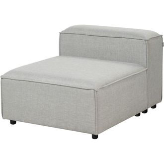 Beliani Beliani - Sill&oacute;n Modular Moderno Tapizado Secci&oacute;n 1 Plaza Elemento Modular De Sof&aacute; Asiento Patas Negras Tela Gris Claro Ardal
