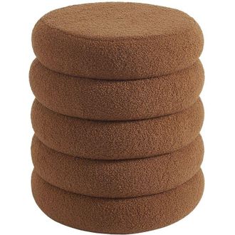 Vente-Unique Vente-unique - Pouf in Tessuto bouclette Terracotta - ecambi
